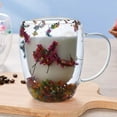 thumbnail image 2 of Shoreew Dried Flower Double Wall Clear Glass Coffee Mug 250/350ml Insulated Glass Cup for Hot Cold Beverages Cappuccino Latte Espresso Cu Heat-Resistant Borosilicate Glass Water Cup, 2 of 6