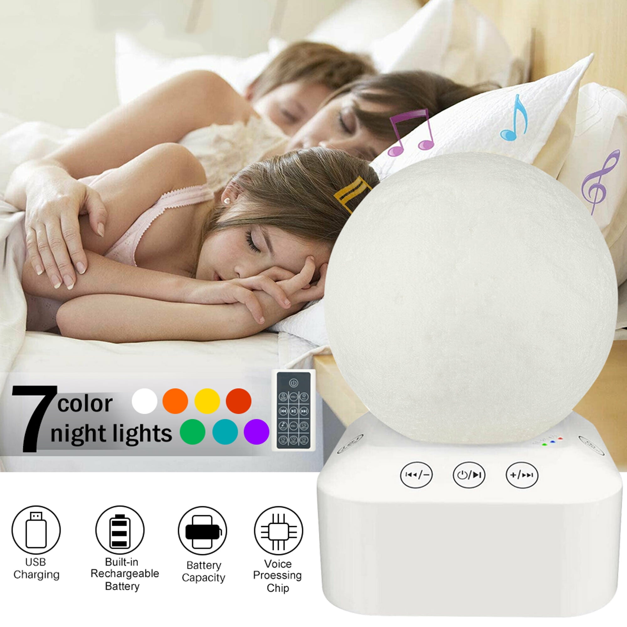 SAYFUT White Noise Machine, Non-Looping Soothing Sound Machine for Baby Sleeping, Music Sleep Aid Device Sound Relaxation Sleep Sound Machine, Sound Therapy Machine