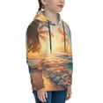 thumbnail image 3 of Easygdp Tropical Sunset Beach Scene Boys Hoodie Kids Sweatshirt Youth Pullover With Hood-Large, 3 of 6