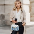thumbnail image 2 of Pzuqiu Blue Flower Leather Crossbody Bags for Women Minimalist Vintage Leather Quilted Shoulder Bag with Chain Strap Craftsmanship Practical for Party and Special Occasions, 2 of 7