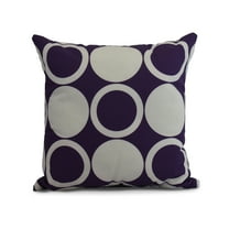 Simply Daisy, 18 x 18 Inch, ModCircles, Geometric Print Pillow, Purple