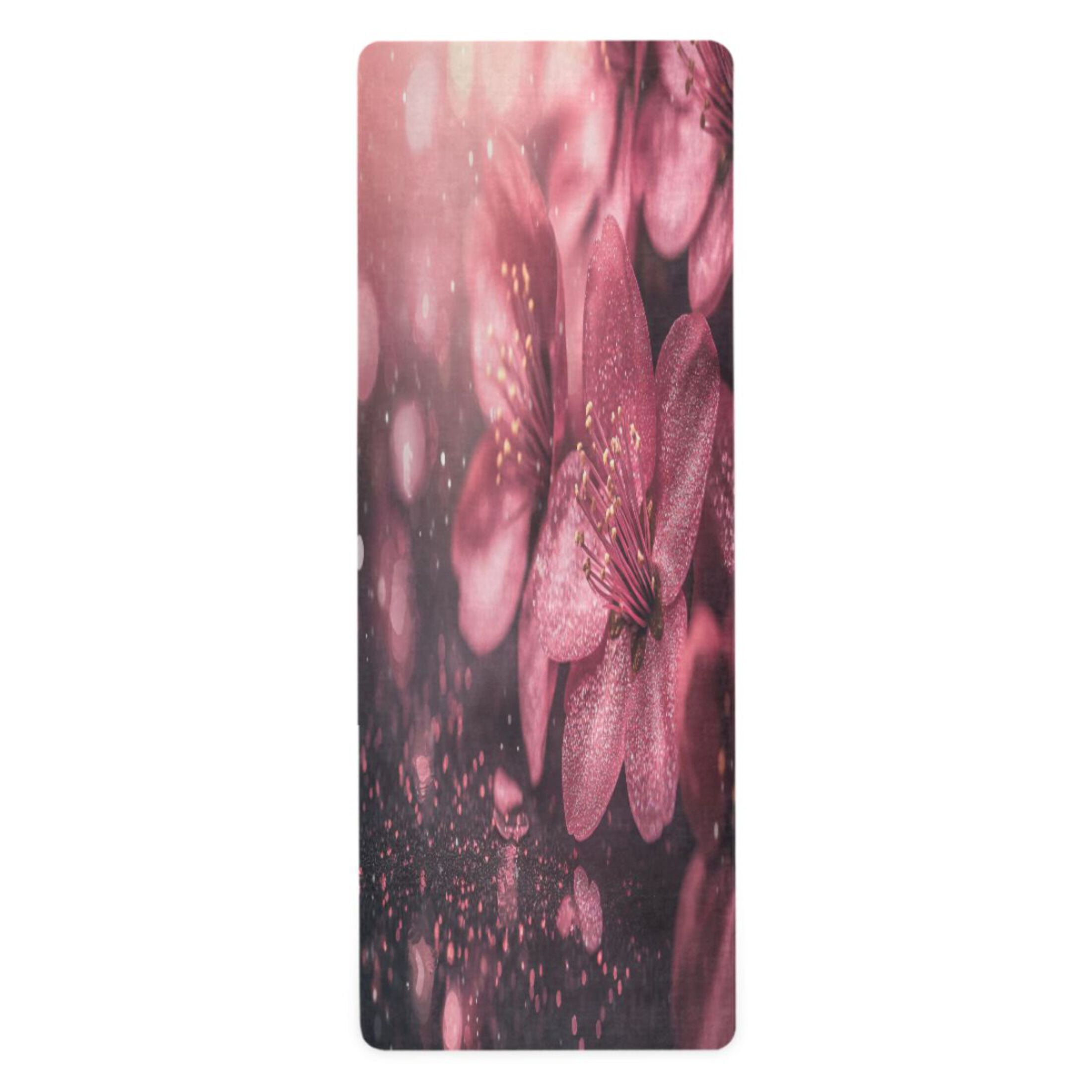 BZSMCE Yoga Mat Women Pink Glittery Flowers Fitness Mat