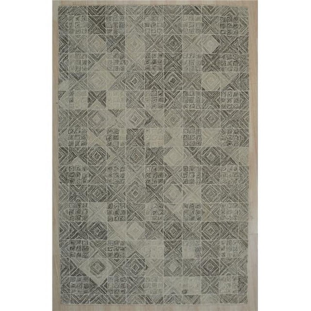 EORC KC40103GY5X8 5 x 8 ft. Modern Transitional Hand Tufted Wool Area Rug, Multi Color & Grey