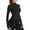 Black, variant on Solid Color Women Full Zipper Light Sportswear With Thumb Opening Walking Coat Cutting For Training Yoga Coat Classic Dailywear