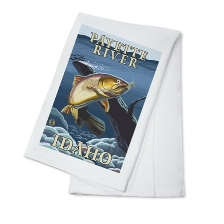 Payette River, Idaho - Trout Fishing Cross-Section - Lantern Press Artwork (100% Cotton Kitchen (Best Trout Fishing In Idaho)
