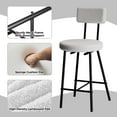 thumbnail image 5 of Kselythan Boucle Upholstered Bar Stool Set of 2,Modern Counter Height Bar Chair with High Back,Metal Footrest,Upholstered Bar Stools,Comfortable Dining Chairs for Kitchen Island,Dining Room, 5 of 8