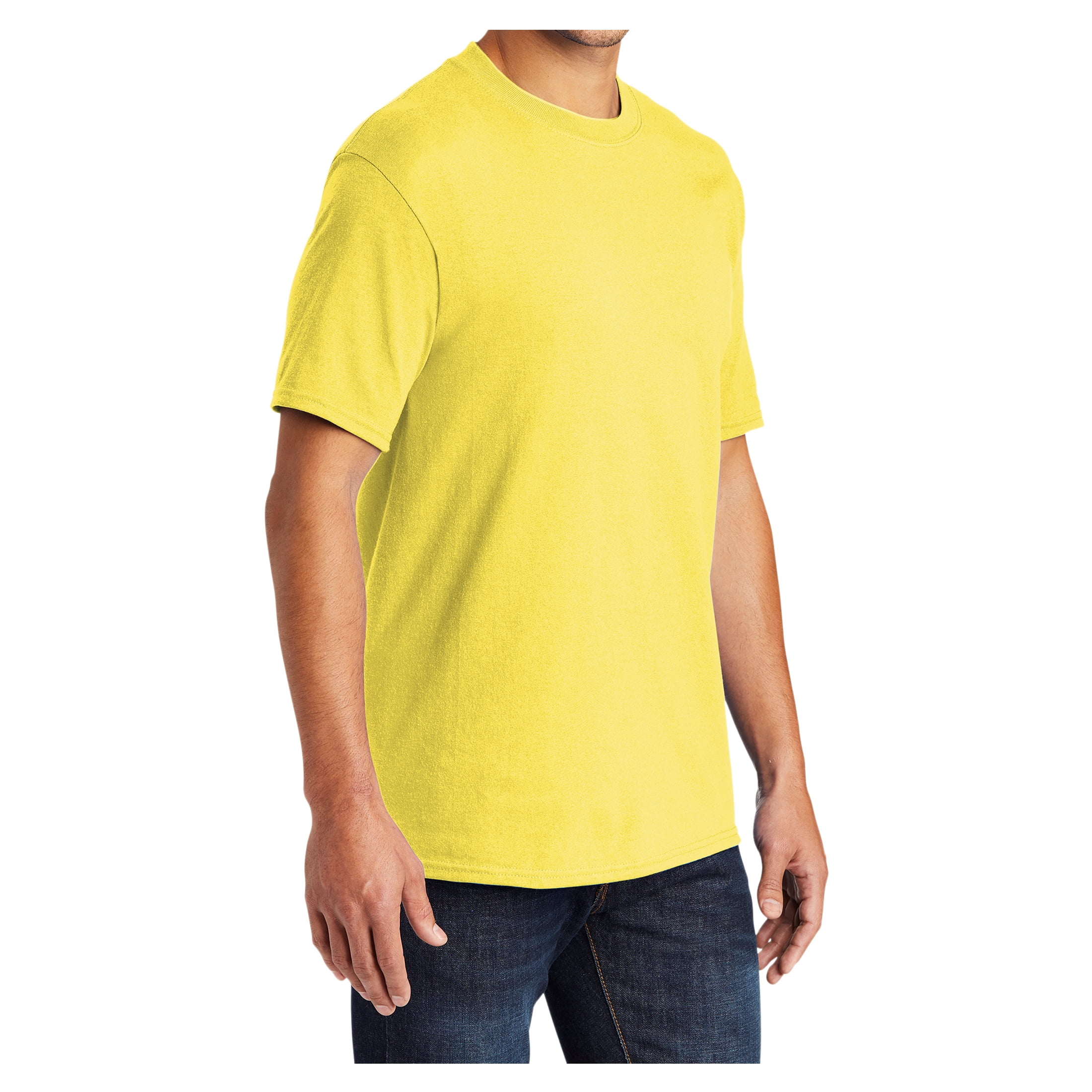 Mens Core Blend Cotton/Polyester Tee Shirt Yellow 3XL