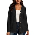 thumbnail image 4 of Lixiuxyad Women Long Sleeve Open Front Cardigan Knit Button Up Cardigan with Pockets Fall Outfits,Black, 4 of 7
