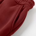 thumbnail image 6 of LIWENLI Men's Wide Leg Sweatpants Fleece Lined Baggy Pants with Open Bottom Drawstring Waist S-2XL (Brick Red,XXL), 6 of 8