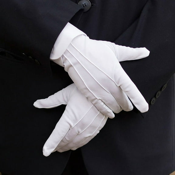 Cheers US 6 Pairs Soft Formal White Cotton Gloves for Tuxedo Guard Inspection Collection Serve Formal Dress Gloves