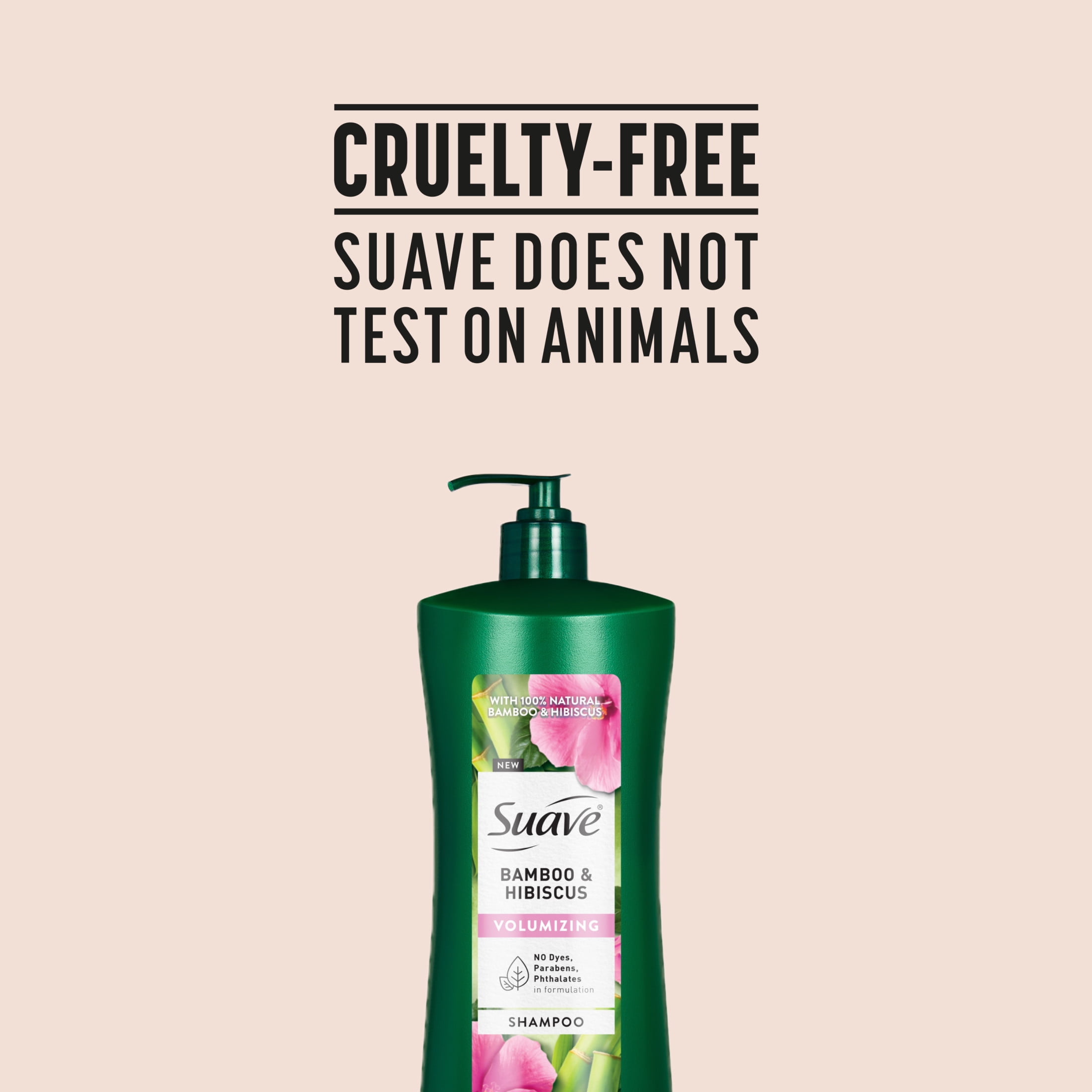 Suave Bamboo & Hibiscus Volumizing Shampoo, for Fine & Flat Hair, 28 fl oz with Pump