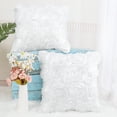 thumbnail image 4 of Unique Bargains 2-Pack 3D Flower Decorative Throw Pillow Covers 16" x 16" White, 4 of 8