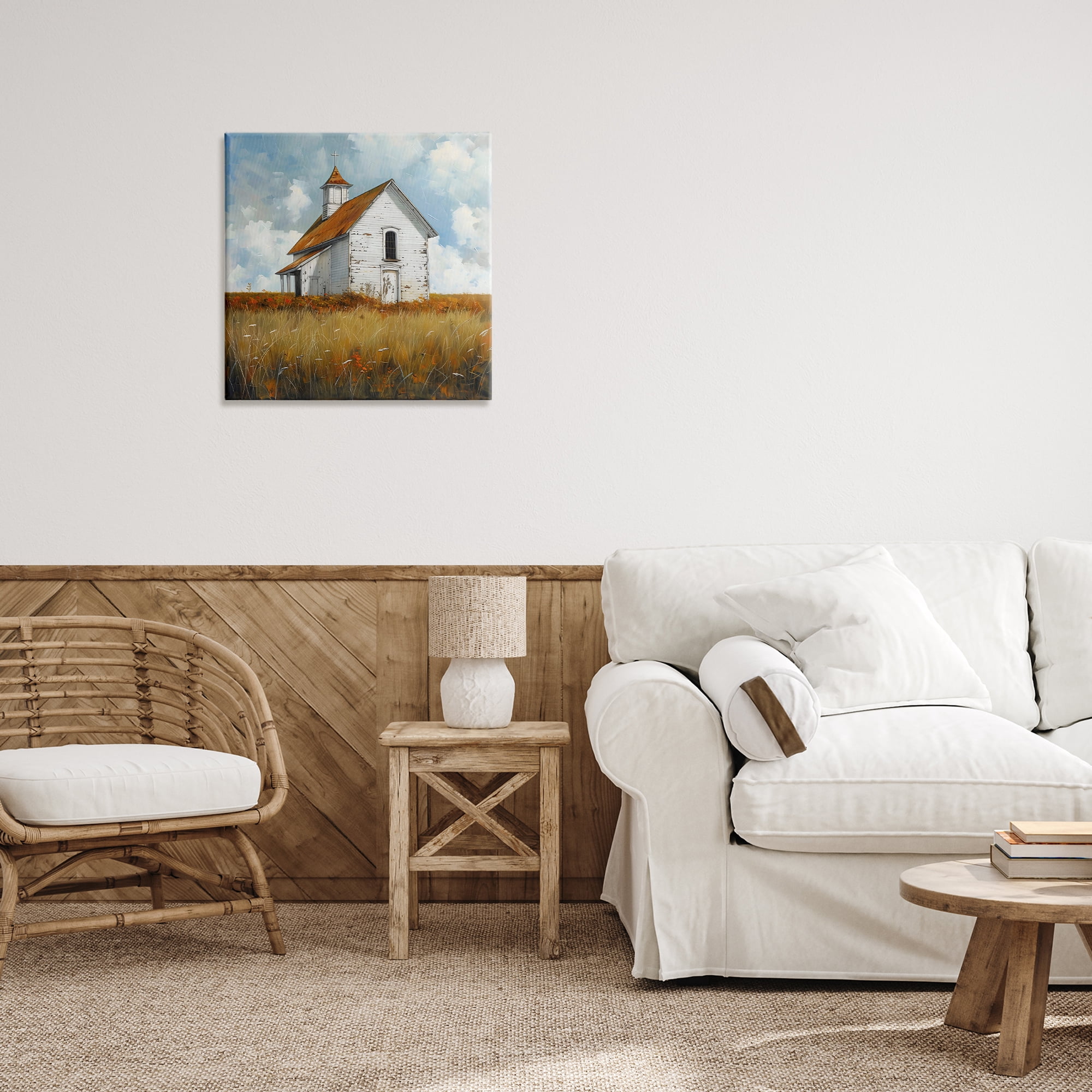 Stupell Industries Rustic Church in Field Canvas Wall Art, design by Creative Studio