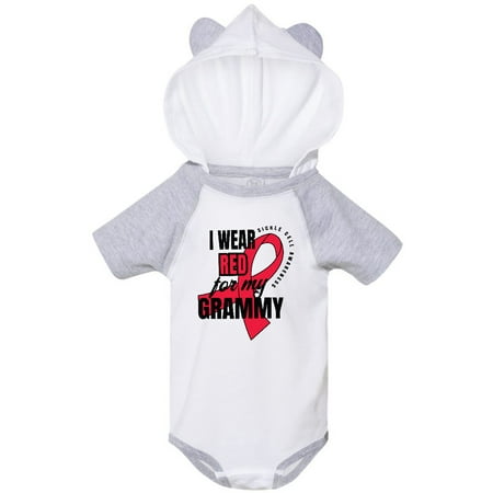 

Inktastic Sickle Cell Awareness I Wear Red For My Grammy Gift Baby Boy or Baby Girl Bodysuit
