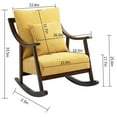 thumbnail image 2 of Mid Century Modern Accent Rocking Chair, Linen Fabric Upholstered Glider Rocker Armchair With Solid Wood Base, Comfy Nursery Reading Chair for Living Room Bedroom Balcony, 2 of 6