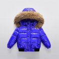 thumbnail image 2 of DJDLJWCJ Girls Long Winter Quilted Coat with Hood Thicken Warm Windproof Quilted Down Jacket Girls Puffer Jacket Blue Size 3T, 2 of 4