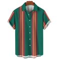 thumbnail image 3 of Camisa de moda con estampado de rayas, blusas de verano de gran tamaño para hombre, ropa informal de manga corta con botones, blusas de gran tamaño, camisas hawaianas, 3 of 5