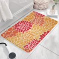 thumbnail image 3 of Orange Floral and Petal Pattern Flannel Non Slip Door Rugs,Washable Door Mats Indoor,Decorative Door Mats,Dirt-Resistant and Absorbent Doormat for Entrance,Bedroom,Kitchen,Bathroom,31.5x17in(80x43cm), 3 of 4