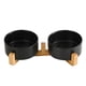 thumbnail image 4 of Cuenco de cerámica para gatos, cuenco para comida para gatos, cuenco para perros, cuenco para agua potable, cuenco doble que protege la columna cervical, cuenco negro para mascotas, 4 of 5