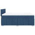 Box spring bed with mattress blue 140x190 cm fabric