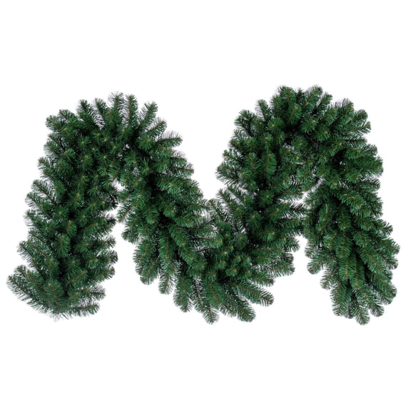 Pemberly Row 25'x18" Grand Teton Angle LED Artificial Christmas Garland in Green