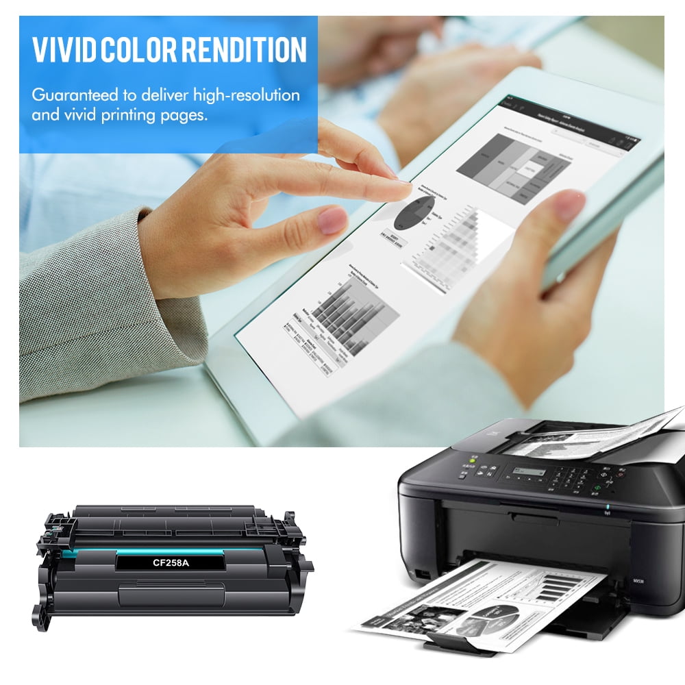 Toner Bank CF258A 58A Toner Cartridge Black (With-Chip) 1-Pack Compatible for HP 58A CF258A 258A 58X CF258X M404n M404dn M404dw MFP M428fdw M428dw M428fdn M404 M428 M430 M406 Series Printer Ink