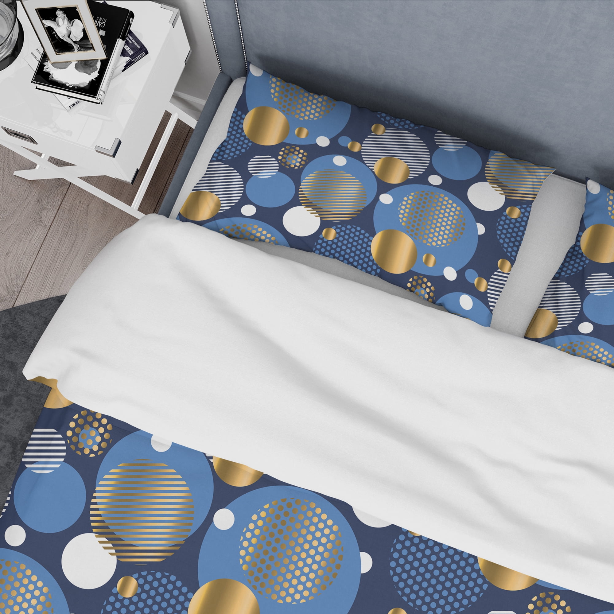 Designart 'Circular Abstract Retro Geometric XI' Mid-Century Modern Duvet Cover Set