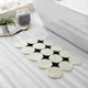 thumbnail image 1 of Alfombra de baño, alfombra circular en blanco y negro para dormitorio con microfibra suave, alfombra de ducha antideslizante absorbente, 20.0 x 31.1 in (blanco), 1 of 5