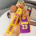 thumbnail image 3 of Baloncesto Lakers James muñeca juguete llavero bolsa de dibujos animados colgante coche llavero, 11 Feliz Sencillez, 3 of 5