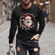 thumbnail image 1 of Blusas y camisas de manga larga con cuello redondo para hombre Blusa de manga larga con cuello redondo y estampado navideño para hombre Blusa de poliéster para hombre, 1 of 4