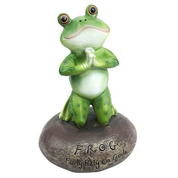 Frog Leap Of Faith Starts With Prayer On Both Knees Figurine Inspirational Decor Sculpture