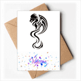 thumbnail image 1 of Dragon Animal Art Grain Outline Welcome Back Greeting Cards Envelopes Blank, 1 of 3
