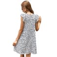 thumbnail image 2 of CALIPESSA Womens Summer Dalmatian Print Ruffle Trim Round Neck Sleeveless A Line Pocket Casual Dress, 2 of 5