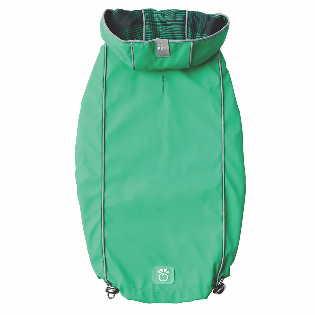 GF PET Dog Rain Coat Reversible Elastofit Waterproof Apparel for Small Medium Large Dogs Pets, Green, 2XL