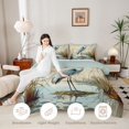 thumbnail image 3 of Erosebridal Dreamy Heron Bird Twin Comforter Sets,Retro Animals Bedding Set,Blue Green,Light Gray Reversible,2pcs,1 Comforter and 1 Pillowcase, 3 of 7
