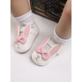 thumbnail image 6 of hirigin Baby Girl Flat Shoes, Rabbit Ear Bow-Knot Decor Soft Sole Princess Shoes, Infant Crib Shoes Prewalker, 6 of 8