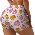 thumbnail image 2 of Kdxio Fall 70s Groovy Hippie 1 Print Workout Shorts for Women Seamless Soft Smooth Gym Yoga Scrunch Active Shorts, 2 of 5