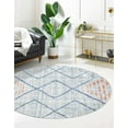 thumbnail image 3 of Rugs.com Aramis Collection Rug – 7 Ft Round Blue Medium Rug Perfect For Kitchens, Dining Rooms, 3 of 9