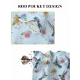 thumbnail image 6 of Blue Hummingbird Living Room Curtains 2 Panel, Spring Watercolor Flowers Leaf Plant Cafe Window Treatment, Extra Long Farmhouse Bedroom Bathroom Kitchen Curtains Drapes 104"x72", 6 of 6