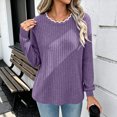thumbnail image 5 of Bxsruta Womens Sweaters Scalloped Neck Long Sleeve Ribbed Knit Pullover Casual Tops, 5 of 8