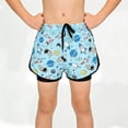 thumbnail image 6 of NAISIBABY Boys Swim Trunks, Quick Dry with Compression Liner Elastic Waist Kids Beach Bathing Shorts Mint Green 9-10T, 6 of 6
