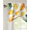 thumbnail image 3 of Tie Up Valance Curtain for Kitchen,Pastoral Gradient Yellow Green Leaves Rod Pocket Short Curtains Adjustable Tie-Up Shade Valances,Spring Cartoon Leaf Window Treatment for Bathroom Living Room, 3 of 8