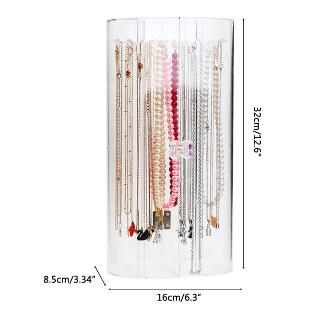 Soporte de almacenamiento de joyas, soporte de acrílico para collares con organizador de collares transparente, soporte para collares de acrílico, estándares líderes en la industria