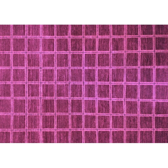 Ahgly Company Indoor Rectangle Checkered Purple Modern Area Rugs, 6' x 9'