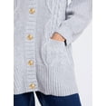 thumbnail image 4 of Free Assembly Women's Oversized Cable Cardigan Sweater with Long Sleeves, Midweight, Sizes XS-XXL, 4 of 5