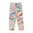 thumbnail image 4 of Kll Womens Passport Stamp Print Pajama Pants Soft Pajama Bottoms For Women Cozy Lounge Pants, 4 of 9
