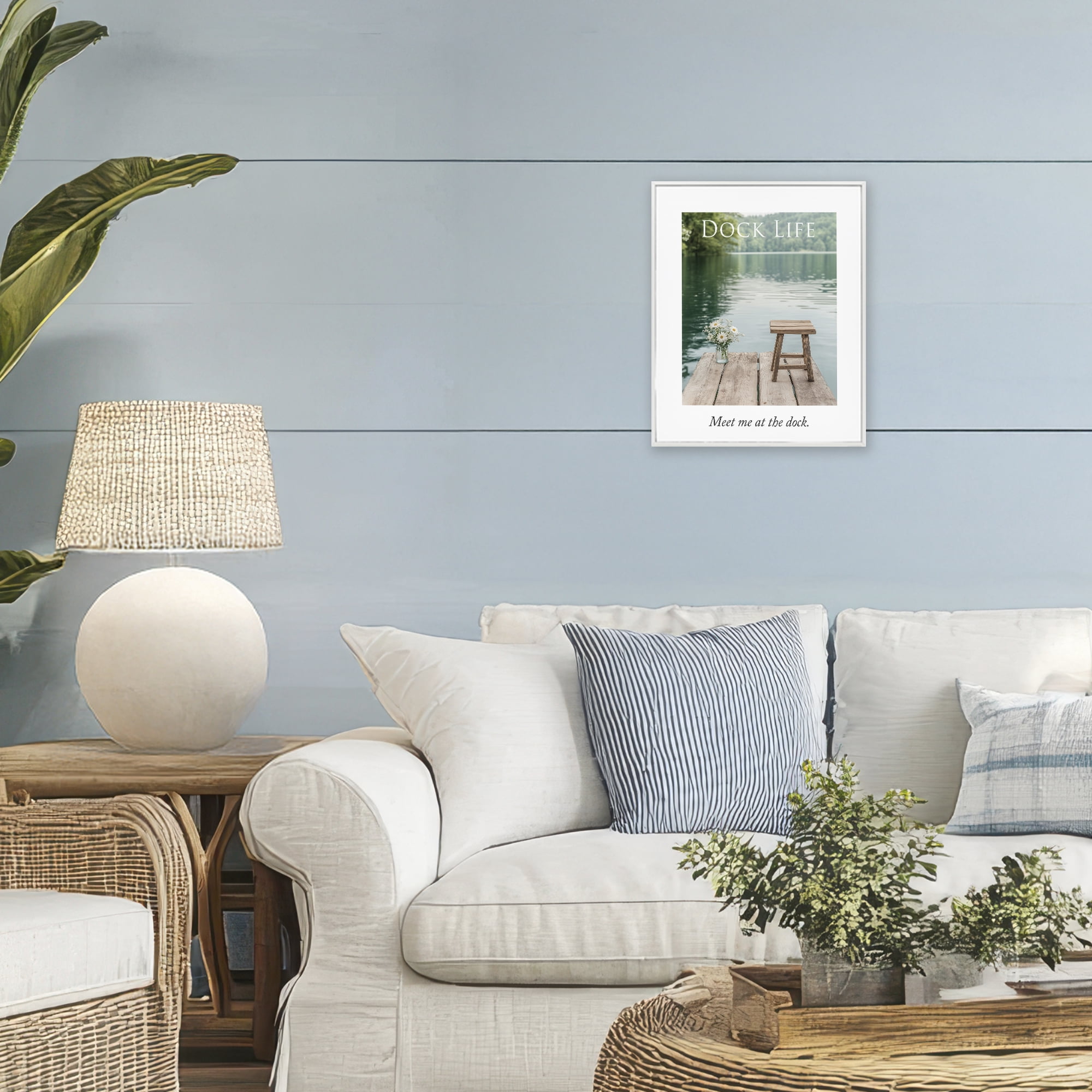 Stupell Industries Dock Life Calming Scenery White Framed Giclee Art, design by A Barefoot Stylist