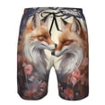 thumbnail image 3 of Goofa Romantic Flower Fox Printed Mens Swim Trunks Summer Quick Dry Short Beach Swimwear Bathing Suits-XX-Large, 3 of 6