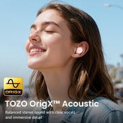 TOZO A1 Mini Wireless Ear Buds Headphones Bluetooth, 32H, AI Noise Cancelling Mic, Stereo Bass, Clear Calls, Lightweight IPX5 Waterproof, App 32EQ, Rose Gold