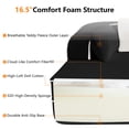 thumbnail image 3 of 77.2" Teddy Fabric No Assembly 32D High Density sponge Boneless Sofa,Fluffy Comfy Couch with double Chaises,Sleeper sofa,Contrast color design,Symmetrical aesthetics,for Living Room,Black No.2321, 3 of 8